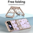 thumbnail image 2 of ELEHOLD Fashion Clear Case for Samsung Galaxy Z Flip 3,Clear Back PC Plating Bumper with Stars for Women Girls Hybrid Shockproof Full Body Hinge Protective Case for Samsung Galaxy Z Flip 3,Rosegold, 2 of 7
