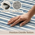 thumbnail image 6 of ODIKA 9'x12' Washable Area Rug Low Pile, Flatwoven, Navy Ivory Layering Striped Gingham Plaid Felpudo Front Door Welcome Boho Grid with Diamond for Great Room, Indoor Concept, Large Living, 6 of 7