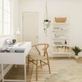 thumbnail image 6 of DLisiting White Small Desk with Fabric Drawers - 32 Inch Vanity Desk with Storage Drawer and Bag for Bedroom, Study Writing Table for Small Spaces, White, 6 of 9