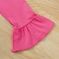thumbnail image 6 of Pandaie Toddler Baby Girls Flower Outfits Flare Sleeve Dress Shirt Pants Set Kids Fall Winter 2 Piece Clothes Pink 2-3 Years, 6 of 8