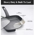 thumbnail image 3 of Koch Systeme CS 9.5 inch Nonstick Grill Pan, Marble Coating Square Grill Skillet with Lid and Bakelite Handle, Compatible with all Stoves, Black, 3 of 8