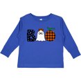 thumbnail image 3 of Inktastic Boo Halloween Ghost and Plaid Pumpkin Boys or Girls Long Sleeve Toddler T-Shirt, 3 of 5