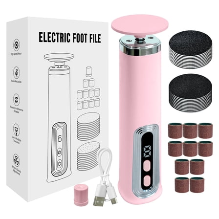 Electric Callus Remover for Feet, Professional Foot Scrubber Pedicure Tool, 6-Speed Adjustable with Visible Display, Dead Skin Removal for Soft Feet