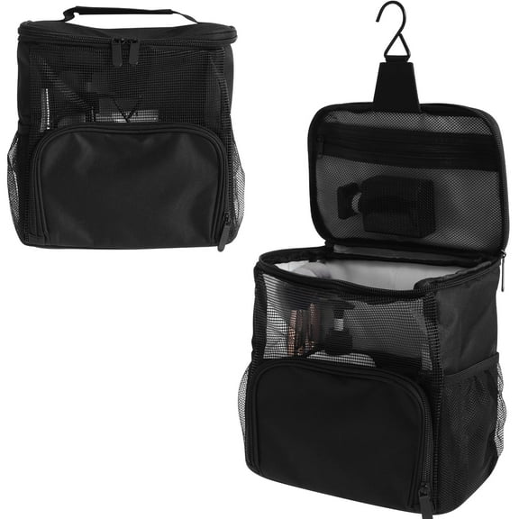 Fvkrnyz Travel Hanging Toiletry Bag for Women,Toiletry Bag and Travel Case,Shower Caddy Bag with Hanger,Portable Shower Tote Bag,Hanging Shower Toiletry Bag for College Dorms,Gym,Black