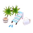 thumbnail image 1 of Mini casa de muñecas, sillón reclinable de madera para playa de verano, modelo de accesorios para fotografía de sauna en miniatura, 1 of 5