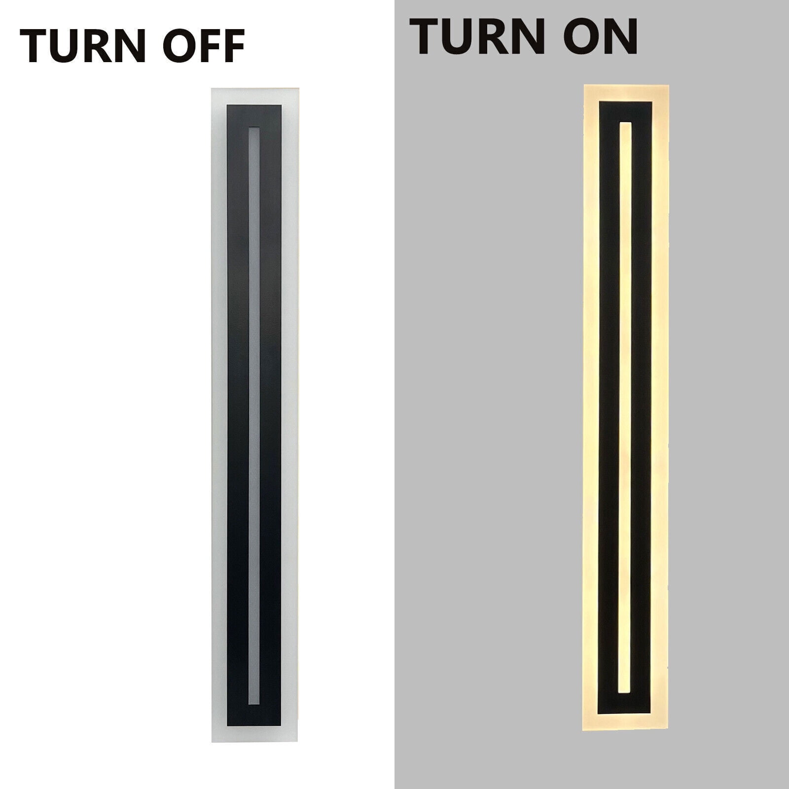 LED Wall Light Sconce Outdoor Modern Lamp Exterior Light Long Strip Waterproof Steel and Acrylic
