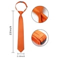 thumbnail image 4 of Boys Solid Color Ties Classic Pre-Tied Adjustable Childs Necktie Party Weddings Orange, 4 of 8