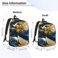 thumbnail image 2 of Disketp Moonlit Golden Tree Peacock print Canvas Backpack Lightweight Travel Daypack Student Rucksack Laptop Backpack-, 2 of 5