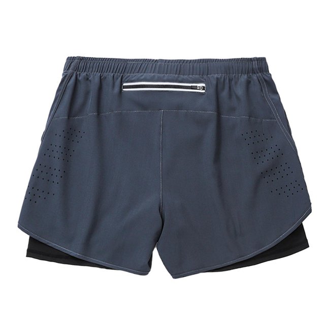 brillar Pantalones cortos deportivos de doble capa para hombres Pantalones de fitness falsos de secado rápido de 2 piezas