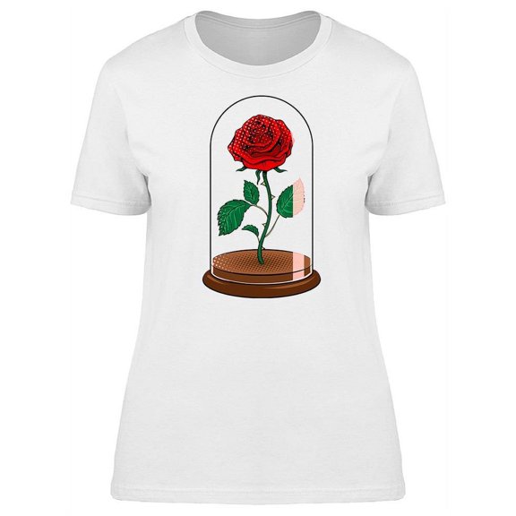 Comic Style Pop Art Rose Glass Tee Women's -Image by Shutterstock