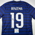 thumbnail image 2 of Autographed/Signed Karim Benzema France French National Team Blue Soccer Jersey Beckett BAS COA, 2 of 4