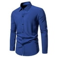 thumbnail image 2 of ShomPort Men's Stand Collar Shirts Button down Long Sleeve Business Dress Shirt Casual T-Shirt, 2 of 8