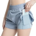 thumbnail image 1 of Pantalones cortos para correr para mujer con bolsillos, pantalones cortos deportivos de cintura alta para entrenamiento en el gimnasio para mujer, 1 of 6
