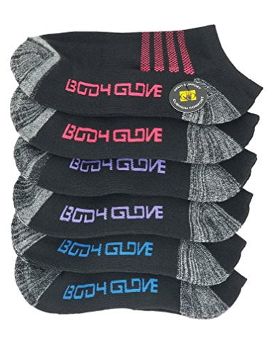 NEW Body Glove Boys Girls Low Cut Socks 10 Pairs White Multi Color Logo 