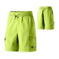 thumbnail image 5 of Yifymode Knee Length Women Bermuda Shorts Baggy Wide Leg Drawstring Casual Work Hiking Cargo Shorts With Pockets,Light Green 2XL, 5 of 5