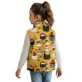 thumbnail image 2 of Xixirimido Cute Cats Christmas Theme Yellow Pattern Girls Boys Fleece Vest Kids Zip-up Vest Sleeveless Stand Collar Jacket with Pockets Fall Winter Outerwear for 7-8, 2 of 6