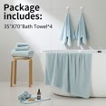 thumbnail image 5 of Jessy Home 4 Pack Towel Set Oversized Bath Sheet Towels 700 GSM Ultra Soft Mint Green Bath Towels, 5 of 8