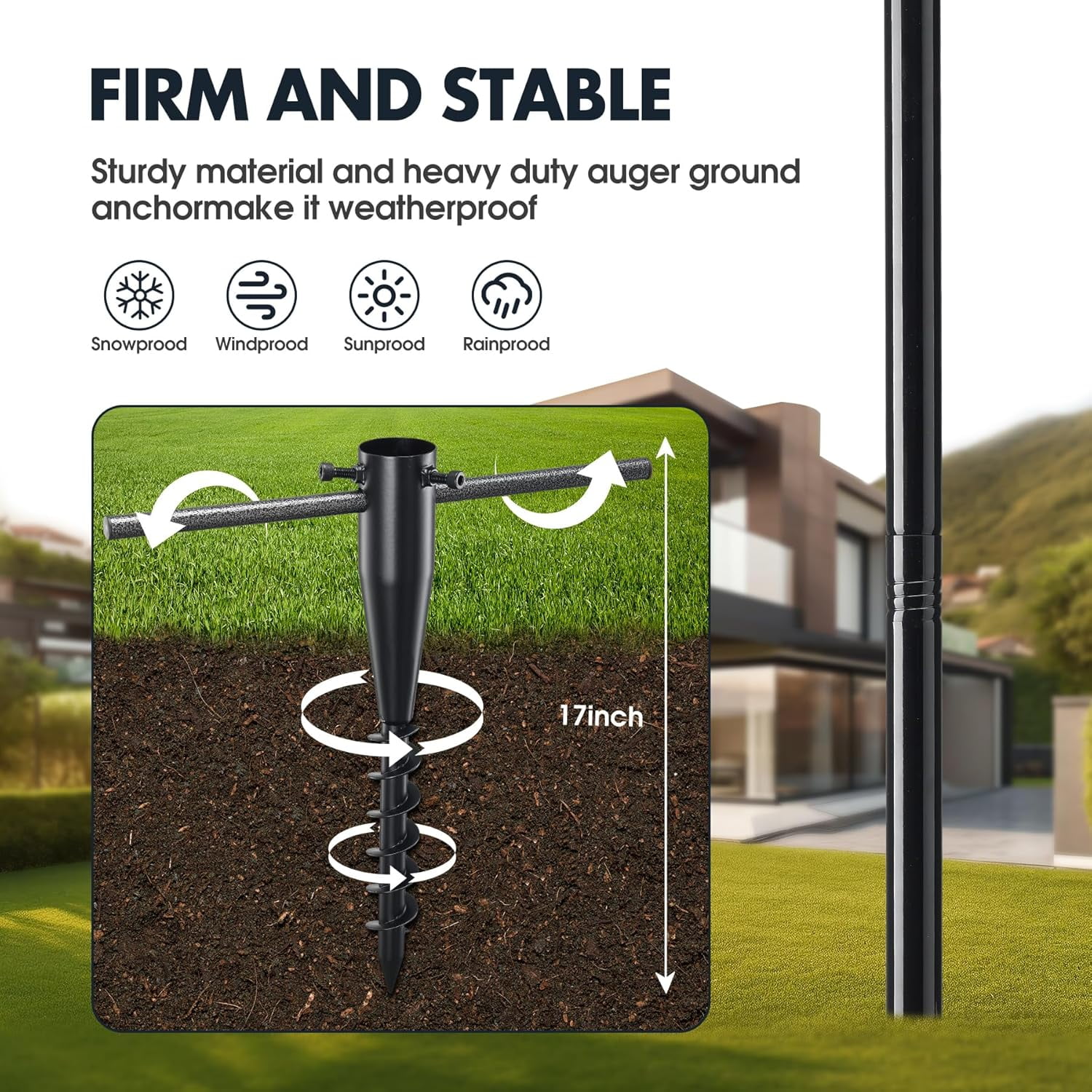 IHOMEPARK 100 inch Metal Adjustable Real Estate Sign Post for Sale Hanging Ads, Yard Sign Post, Black (No sign included)