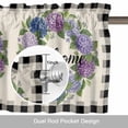 thumbnail image 6 of Vintage Purple Flower Valance Curtain Blue Hydrangea Green Leaf Welcome Striped Window Valances Rod Pocket Short Curtains Window Treatments for Kitchen Bedroom Bathroom Laundry 56" x 16", 6 of 9