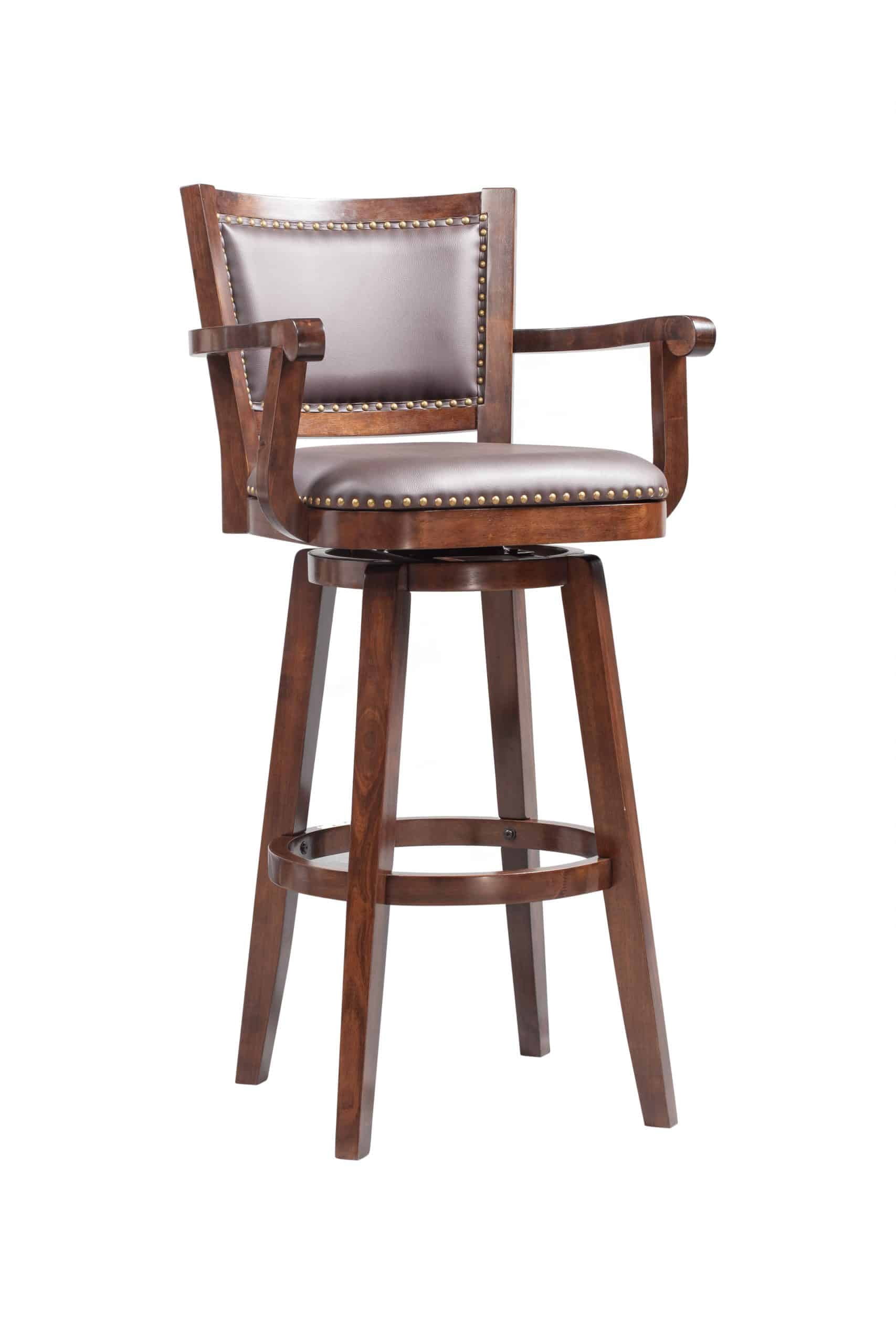 Broadmoor Extra Tall Swivel Bar Stool With Arms - Cappuccino