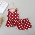 thumbnail image 2 of Gerichy Girls Summer Outfits, Toddler Kids Girls 4thOf July Star Prints Sleeveless Independence Day Strap Vest T Shirt Tops Pants 2pcs Outfits Set, 2 of 9