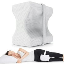 Memory Foam Leg & Knee Pillow for Side Sleepers - FSA/HSA Eligible Sciatica Pain Relief Leg Pillow for Side Sleeping - Adjustable Strap