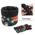 thumbnail image 4 of PhooArto Drawstring Cosmetic Bag, Barrel Shaped Portable Travel Makeup Bags, Peacock and Flowers Pattern Large Capacity Waterproof Multifunctional Bucket Toiletry Bag, 4 of 6