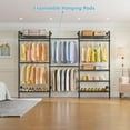 thumbnail image 3 of Timate L3 L Shape Garment Rack Heavy Duty Clothes Rack for Hanging Clothes, Expandable  Pipe Wall Mounted Clothing Rack, Adjustable Corner Closet Wardrobe Closet Kit Closet Systems, Black, 3 of 7