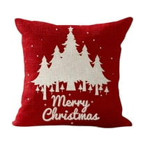 RnemiTe-amo Christmas Pillow Covers 18x18 Christmas Decor Linen Pillowcase Winter Snowflake Decorations Christmas Throw Pillows Christmas Holiday Decor Outdoor Cushion Covers for Couch Home Decor