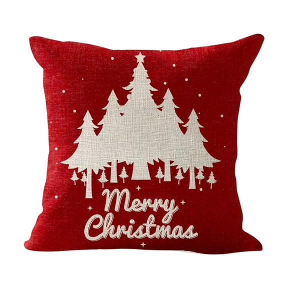 RnemiTe-amo Christmas Pillow Covers 18x18 Christmas Decor Linen Pillowcase Winter Snowflake Decorations Christmas Throw Pillows Christmas Holiday Decor Outdoor Cushion Covers for Couch Home Decor