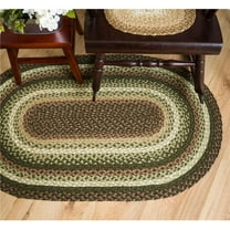 Earth Rug 07-786 5 x 8 ft. Taupe, Dark Brown & Cactus Oval Braided Rug