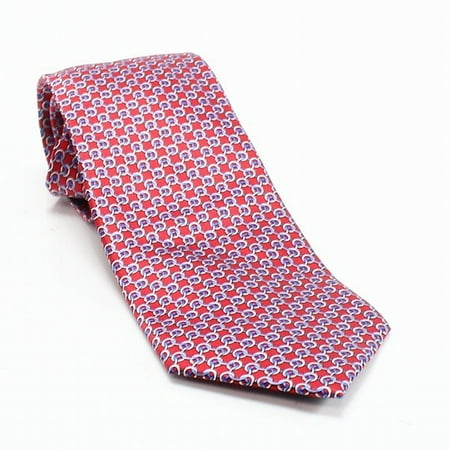 Circle Silk Tie - DESIGNER BRAND NEW Red Circle Chain Links Men's Silk Classic Neck Tie