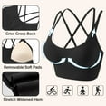 thumbnail image 2 of Uniexcosm Women Sports Bra Black Strappy Yoga Running Gym Workout Bra, 2 of 8