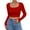 Red, variant on Lodgix Womens Long Sleeve Shirts 2025 Crop Tops Square Neck Going Out Basics Tees Y2K Winter Clothes Green-S