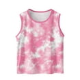 thumbnail image 2 of HAOTAGS Todder Boys Girls Tie Dye Print Tank Tops Casual Round Neck Sleeveless Summer Beach Tank Tops Pink 6 Years, 2 of 6