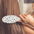thumbnail image 3 of Polka Dot Hair Brush - Round-Tip Bristles for Gentle Detangling & Scalp Massage, Anti-Frizz Paddle Brush for Women & Men, Vintage Dots Design, 3 of 4