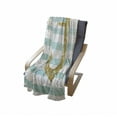 thumbnail image 4 of Anchor Soft Flannel Fleece Throw Blanket, Nordic Marine Golden Yellow Anchor Striped Background Old-Fashioned Artwork, Cozy Plush for Indoor and Outdoor Use, 50" x 60", Pale Blue White, by Ambesonne, 4 of 6