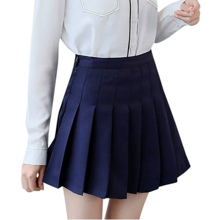 

NECHOLOGY Womens Jean Skirt Casual Fashion Tennis Waist Waist High Women s Mini Slim Skirt Skirt Pleated Skirt Rainbow Table Skirt Skirt Navy X-Large