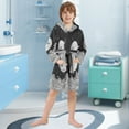 thumbnail image 5 of FORMRS Niños Bathrobe Unisex Hooded Robe Soft Plush Pajamas Sleepwear, Size 4-6T, Black Moon, 5 of 7