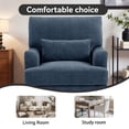 thumbnail image 5 of UIXE Accent Chair Chenille Upholstered Armchair for Living Room, Comfy Nailhead Trimed Arm Chair Bedroom Retro Reading Seat with Solid Wood Legs - Navy, 5 of 6