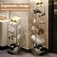 thumbnail image 3 of ERDS-Sloping Narrow Shoe Rack 5 Tiers - Free Standing Vertical Shoes Racks for Small Spaces and Corner, Shoe Storage Organizer for Entryway, Tall Slim Shoe Shelf Cabinet for Shoes and Boots, 3 of 4