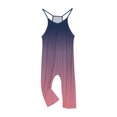 thumbnail image 3 of RXIRUCGD Girls Casual Jumpsuits Gradient Print Sleeveless Summer Rompers Long Pants With Pockets For 5-14 Years( Purple, Size:5 Years ), 3 of 6