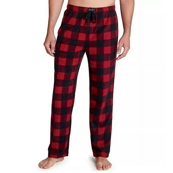 Lucky Brand Men's Cloud Soft Fleece Drawstring Waist Sleep Pant (Red Plaid, XXL)