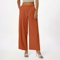 thumbnail image 2 of Women Pants Thin Breathable Linen Pants High Waisted Loose Fit Solid Spring Summer Trousers Light Pink XS, 2 of 5
