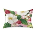 thumbnail image 7 of Yayeee Pillowcase Standard Size Set of 2 Satin Wrinkle Resistant Pillow Case, Pink Raspberries, 7 of 7