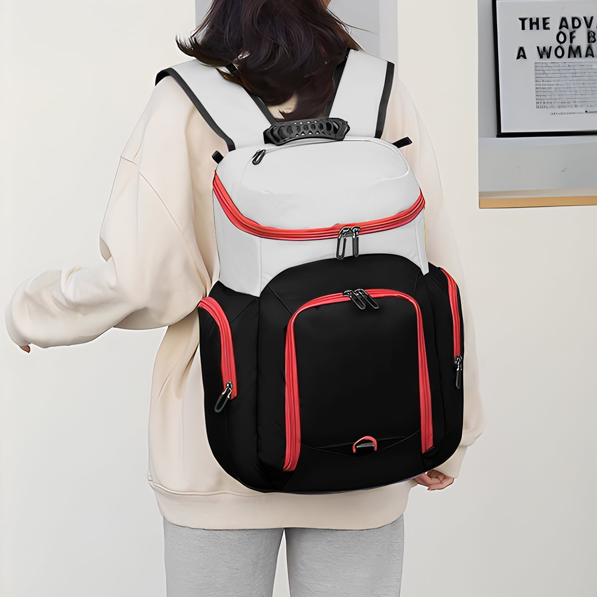 Sports Bag for Basketball, Soccer & More Basketball Backpack with Ball Holder & Shoes Compartment