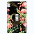 thumbnail image 1 of Metal Light Switch Plate Outlet Cover Tropical Pink Flamingo Flower Leaves Black FGO005, 1 of 13