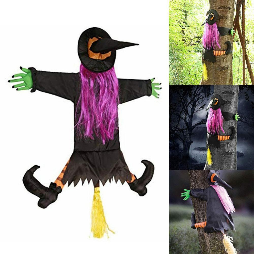 Crashing Witch into Tree Halloween Decorations Halloween Witch Tree