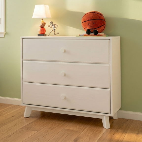 Max & Lily Solid Wood 3 Drawer Dresser, White