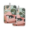 thumbnail image 7 of Yayeee Pot Holders Kitchen Heat Resistant with Pocket 7"x9.8" Cotton Oven Cooking Hot Pads, Pink Sleeping Cat, 7 of 7